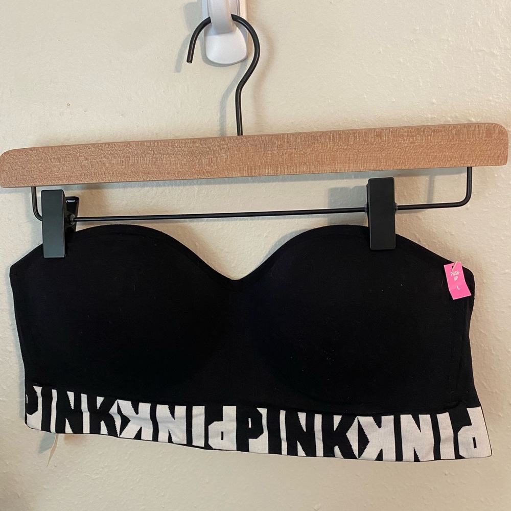 PINK Victoria's Secret Black Strapless Bra